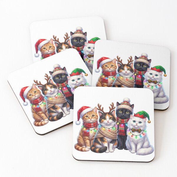 Item preview, Cute Christmas Cats – Santa Hats, Reindeer Antlers & Holiday Lights designed and sold by KaryaVisionSTR.