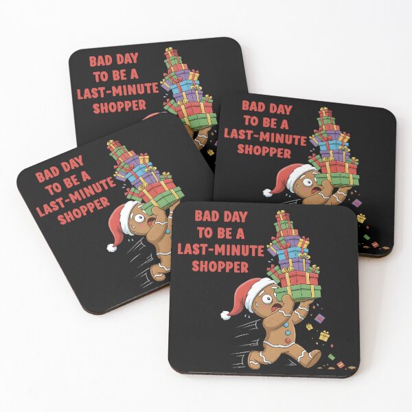 Item preview, Bad Day Stressed Gingerbread Man Running Last Minute Christmas Gifts Stack designed and sold by ZuToMi.