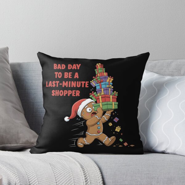 Item preview, Bad Day Stressed Gingerbread Man Running Last Minute Christmas Gifts Stack designed and sold by ZuToMi.