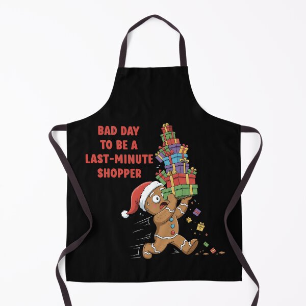 Item preview, Bad Day Stressed Gingerbread Man Running Last Minute Christmas Gifts Stack designed and sold by ZuToMi.