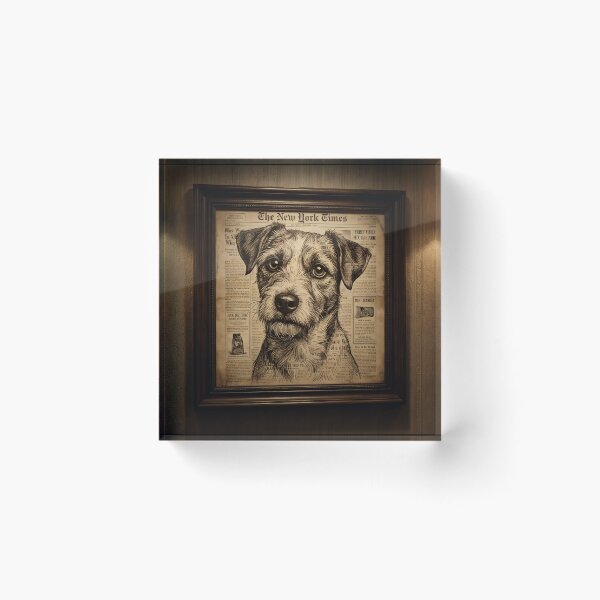 Item preview, Vintage Newspaper Pet | Premium Vintage Pet Portrait Art Print | Aesthetic Wall Decor 2025 designed and sold by Dyke Art.