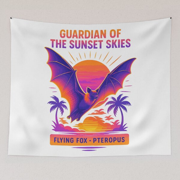 Item preview, Flying Fox – Sunset Guardian designed and sold by WildlifeInc.