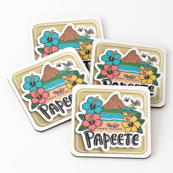 Item preview, Papeete French Polynesia | Tropical Island Travel Illustration designed and sold by KiValuate.