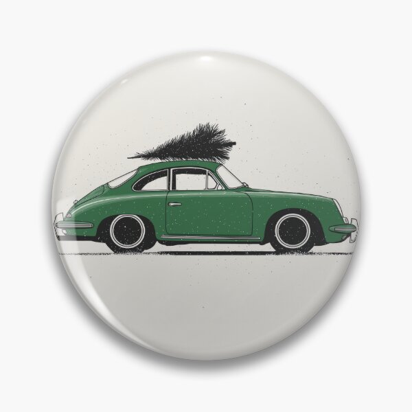 Item preview, Vintage Green Porsche 356 Christmas Tree essential illustration designed and sold by blackdogshop.