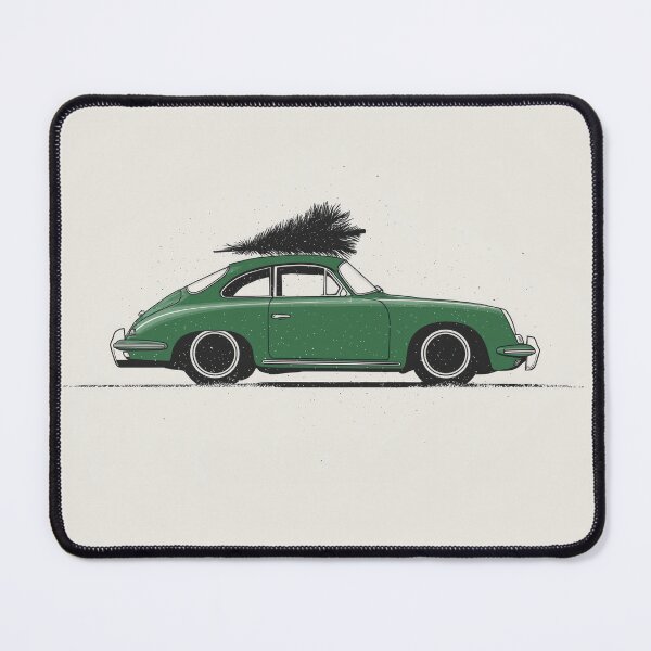 Item preview, Vintage Green Porsche 356 Christmas Tree essential illustration designed and sold by blackdogshop.