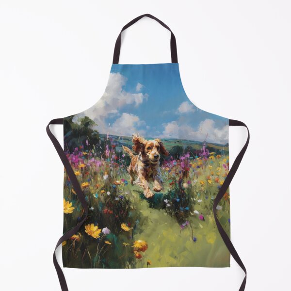 Item preview, A lively Cocker Spaniel bounding through a field of wildflowers, Dogs in Motion designed and sold by CDC40.