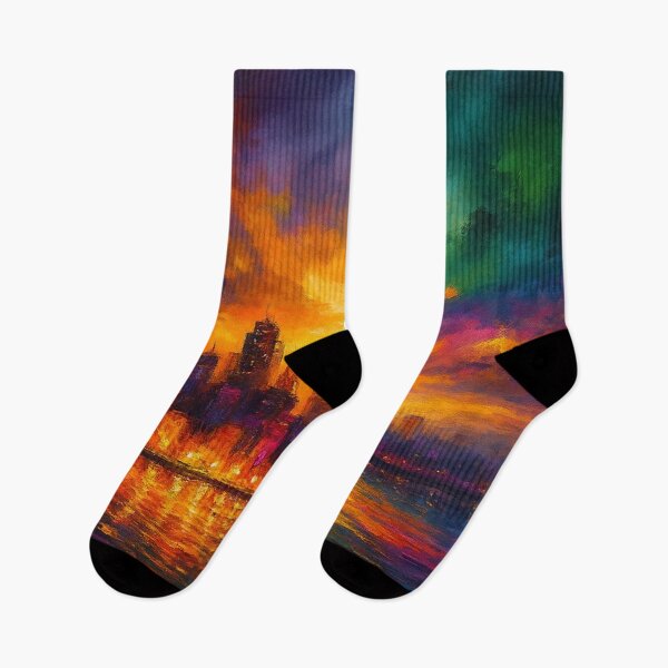 Item preview, Colorstorm Metropolis Abstract Skyline at Dusk designed and sold by Joey Santiago.