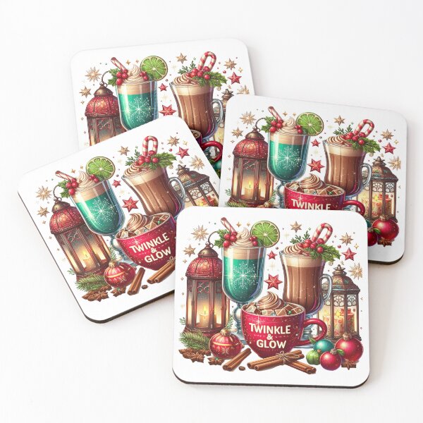Item preview, Twinkle & Glow Christmas Coffee – Festive Holiday Latte Art designed and sold by Lulunza.