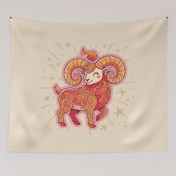 Item preview, Aries Zodiac Art – Ram Constellation Illustration designed and sold by Live_With_Suzy.