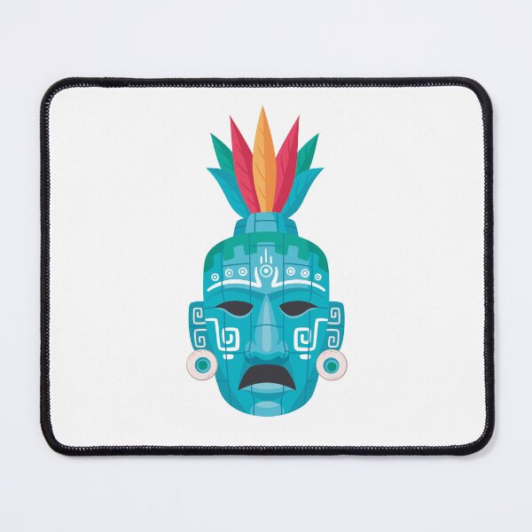 Item preview, Illustrated Aztec Tribal Mask – Colorful Design designed and sold by Lingueree.
