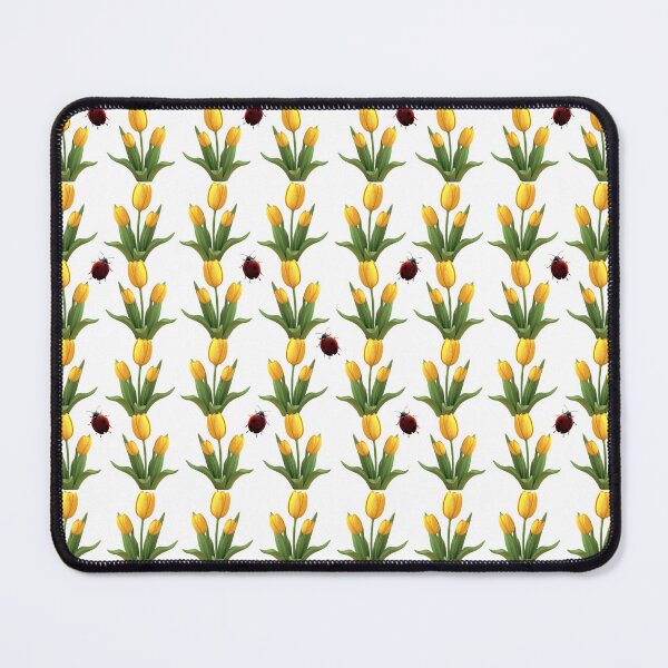 Item preview, Yellow tulip and Ladybug Seamless Pattern designed and sold by VOXEAU.