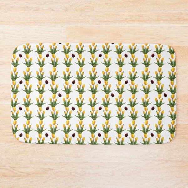 Item preview, Yellow tulip and Ladybug Seamless Pattern designed and sold by VOXEAU.