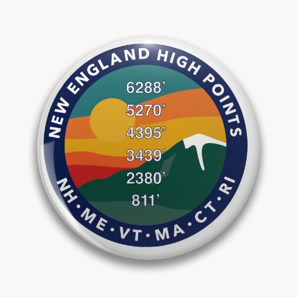 Item preview, New England High Points Hikers - NH - ME - VT - MA - CT - RI - green mountain & blue border designed and sold by NewEnglandPatch.