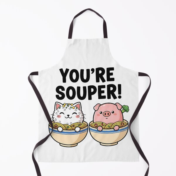 Aperçu de l'œuvre Vous êtes Souper Kawaii Chat et Cochon Soupe créée et vendue par DesignedByMarty.