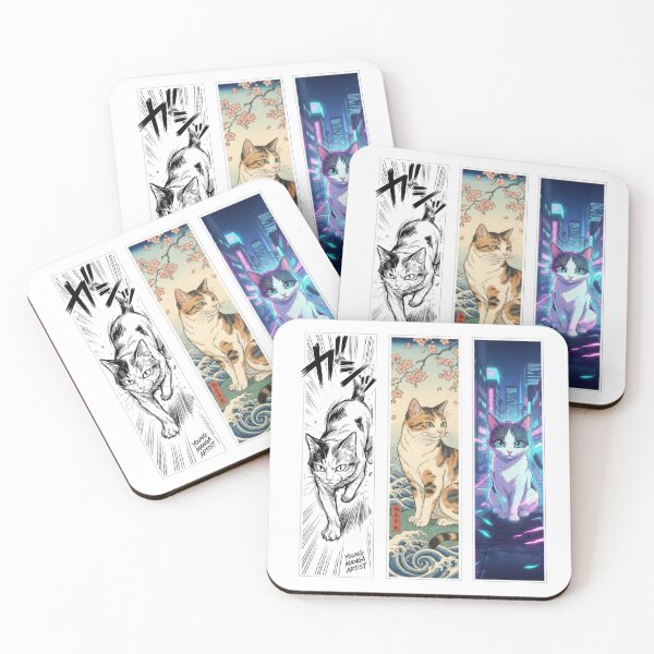 Item preview, Kento, Hiroyuki & Arisa - Japan Cats designed and sold by MindPrint Studio.