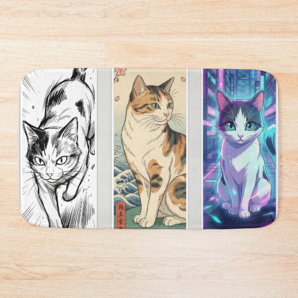 Item preview, Kento, Hiroyuki & Arisa - Japan Cats designed and sold by MindPrint Studio.