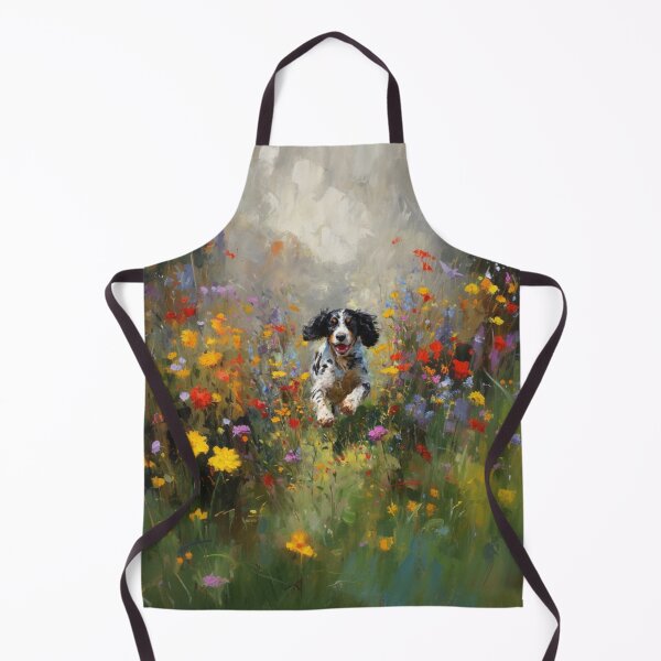 Item preview, A lively Cocker Spaniel bounding through a field of wildflowers, Dogs in Motion designed and sold by CDC40.
