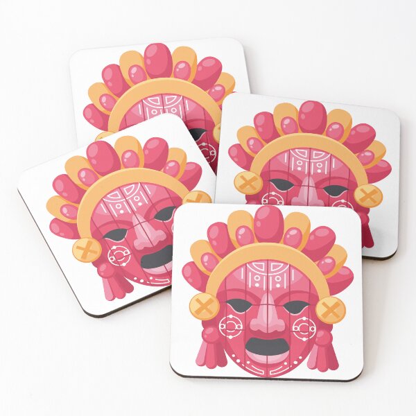Item preview, Illustrated Aztec & maya Tribal Mask – Colorful Design designed and sold by Lingueree.