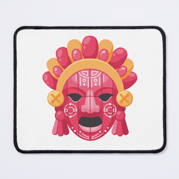 Item preview, Illustrated Aztec & maya Tribal Mask – Colorful Design designed and sold by Lingueree.