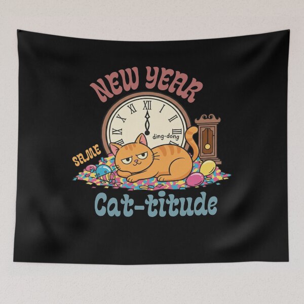 Item preview, New Year, Same Cat-titude tshirt designed and sold by harinshop ⭐⭐⭐⭐⭐.