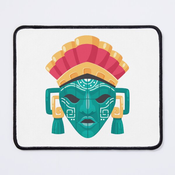 Item preview, Illustrated Aztec Tribal Mask – Colorful Design designed and sold by Lingueree.