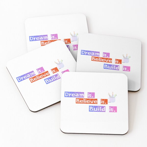 Item preview, Dream It Believe It Build It – Motivational Quote Sticker | Bright Aesthetic Typography designed and sold by FreeArtStyle.