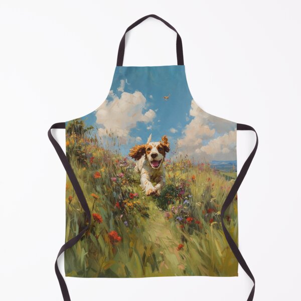Item preview, A lively Cocker Spaniel bounding through a field of wildflowers, Dogs in Motion designed and sold by CDC40.