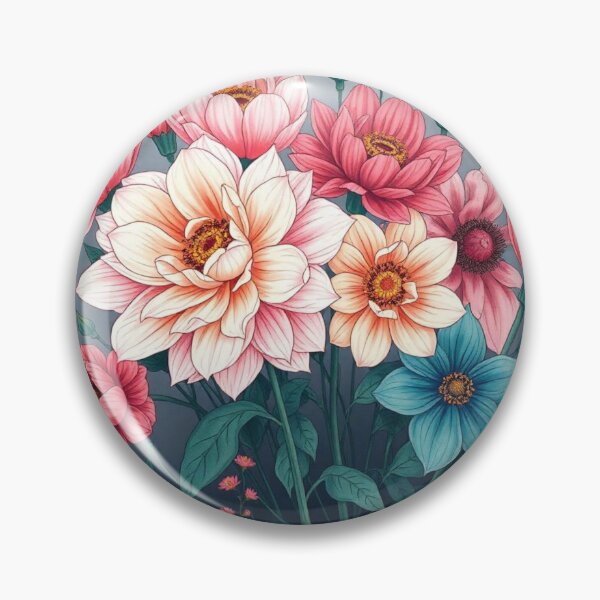 Item preview, pastel red& pink floral art designed and sold by  Mudikeys.