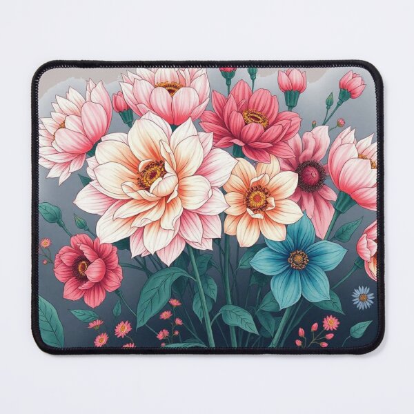 Item preview, pastel red& pink floral art designed and sold by  Mudikeys.