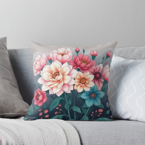 Item preview, pastel red& pink floral art designed and sold by  Mudikeys.