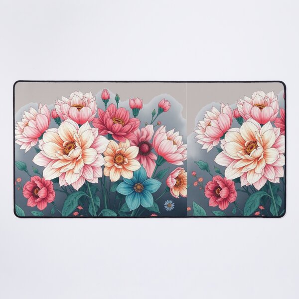 Item preview, pastel red& pink floral art designed and sold by  Mudikeys.