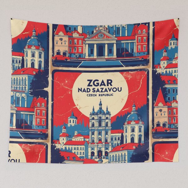 Item preview, Zgar Nad Sazavou Cezch Republic 1950s Retro Poster Tourism designed and sold by TravelersGems.