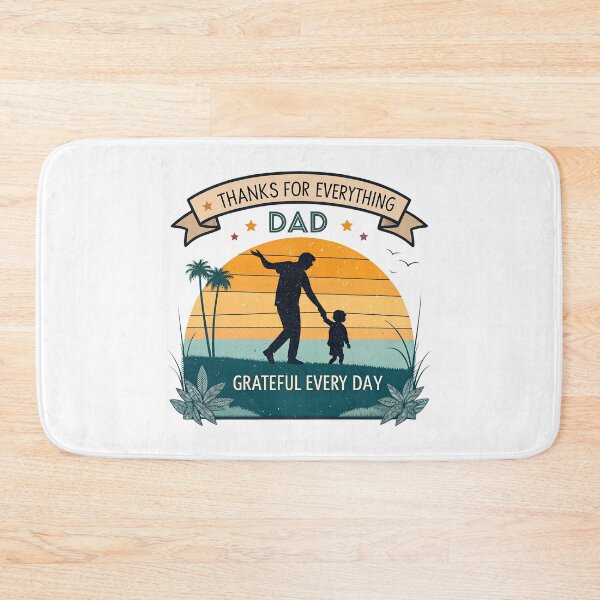 Item preview, Thanks for Everything Dad – Vintage Sunset Father & Child Silhouette Design designed and sold by VividOrganica.