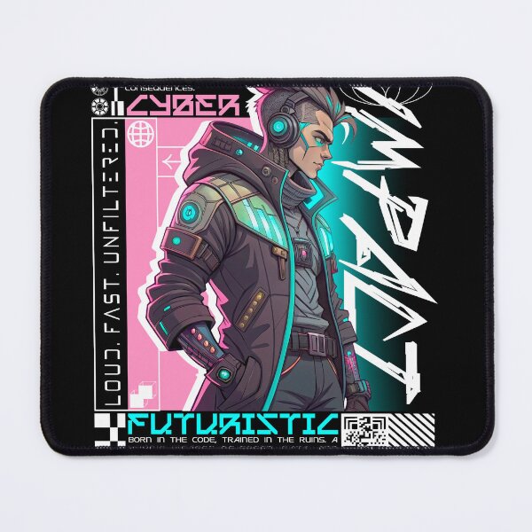 Item preview, Futuristic Cyberpunk Runner Neon Poster designed and sold by Lineer22.