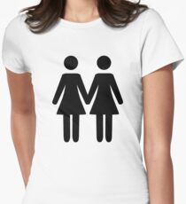 Couple lesbien T-shirt col V femme
