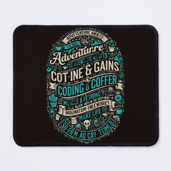 Item preview, Coding and Coffee Adventure - Life Hustle Typography Badge designed and sold by TobaGallery868.