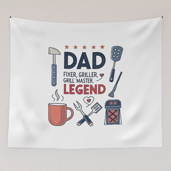 Item preview, Dad Fixer Griller Legend – Funny Cartoon Icon Design for Father’s Day designed and sold by VividOrganica.