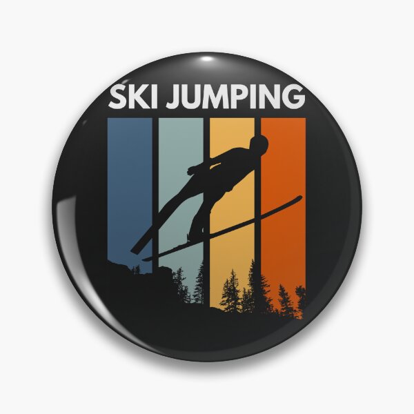 Item preview, Retro Ski Jumping Silhouette Skiing designed and sold by Anniko Art Studio.