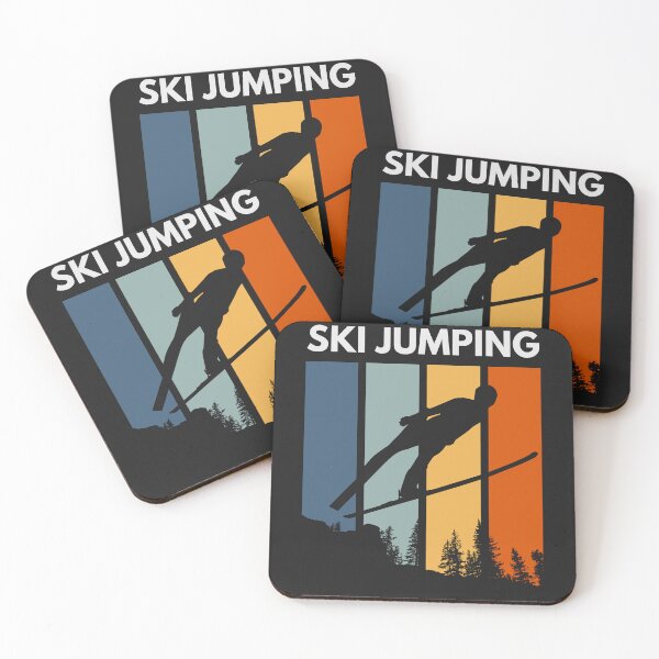 Item preview, Retro Ski Jumping Silhouette Skiing designed and sold by Anniko Art Studio.