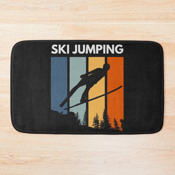 Item preview, Retro Ski Jumping Silhouette Skiing designed and sold by Anniko Art Studio.