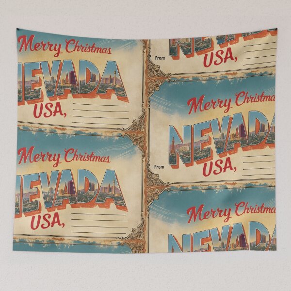 Item preview, Merry Christmas From Nevada USA Postcard Greetings Retro Travel Vintage 2 designed and sold by TravelPostcardGems.