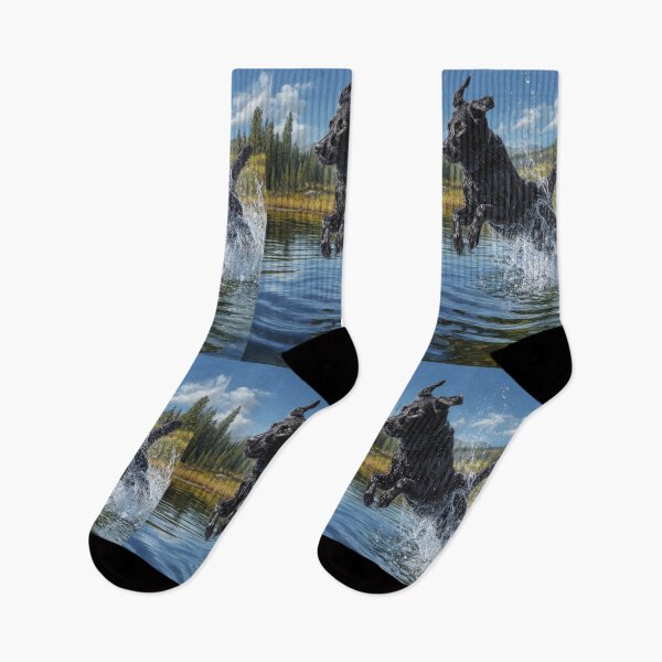 Item preview, A Labrador Retriever jumping into a crystal-clear lake, Dogs in Motion designed and sold by CDC40.
