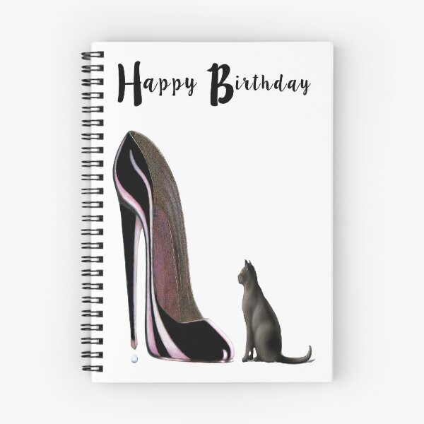 Item preview, Black cat and stiletto shoe Birthday designed and sold by ckeenart.