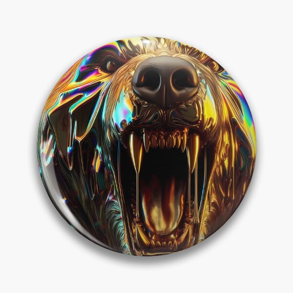 Item preview, Gold Chrome Grizzly designed and sold by NeonChillVibes.