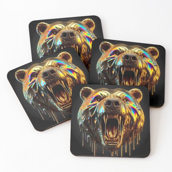Item preview, Gold Chrome Grizzly designed and sold by NeonChillVibes.