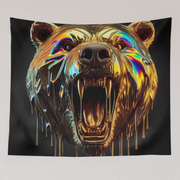Item preview, Gold Chrome Grizzly designed and sold by NeonChillVibes.