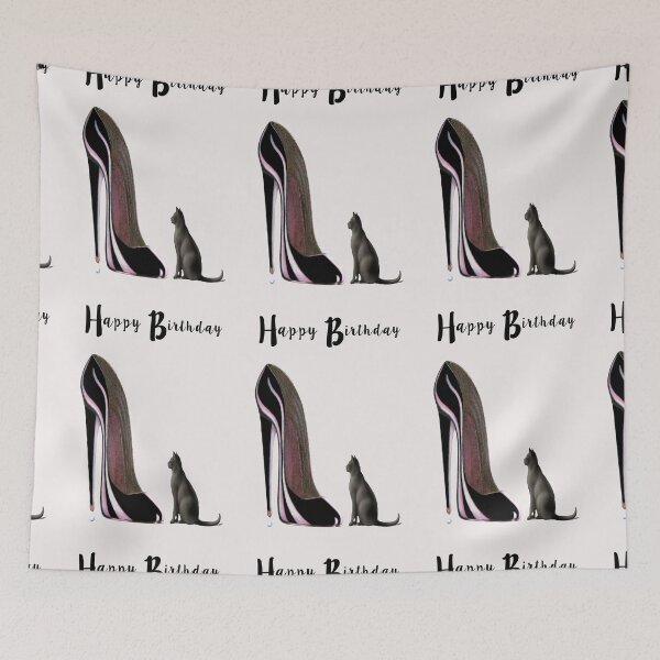 Item preview, Black cat and stiletto shoe Birthday designed and sold by ckeenart.