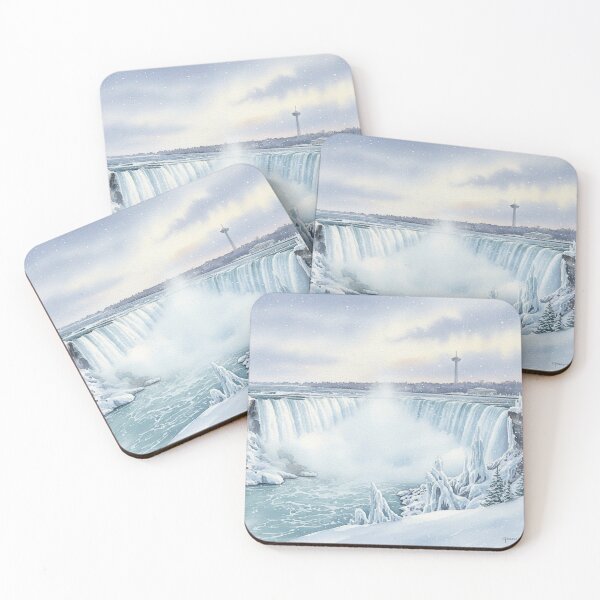 Item preview, Frozen Beauty of Niagara Falls – Winter Watercolor Landscape designed and sold by Mirkoniart.