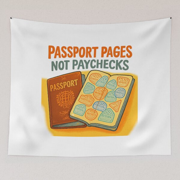Item preview, Passport Pages Not Paychecks designed and sold by Retro-Anime9.