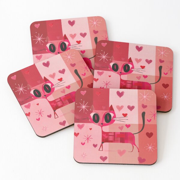 Item preview, Sweet Pink Heart Astro Cat designed and sold by WitsandWonders.